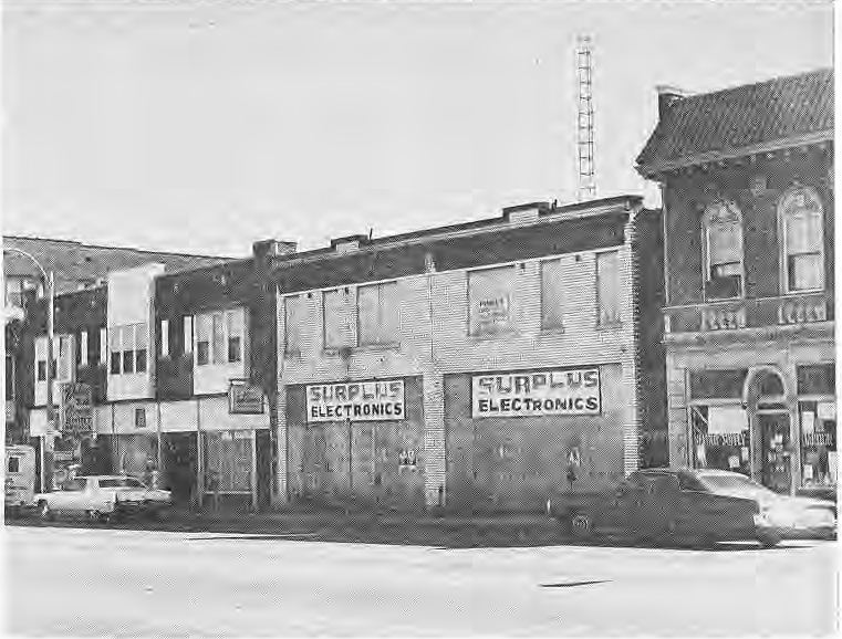 Original photograph of the commercial buildings illustrated in the proposed facade treatment.