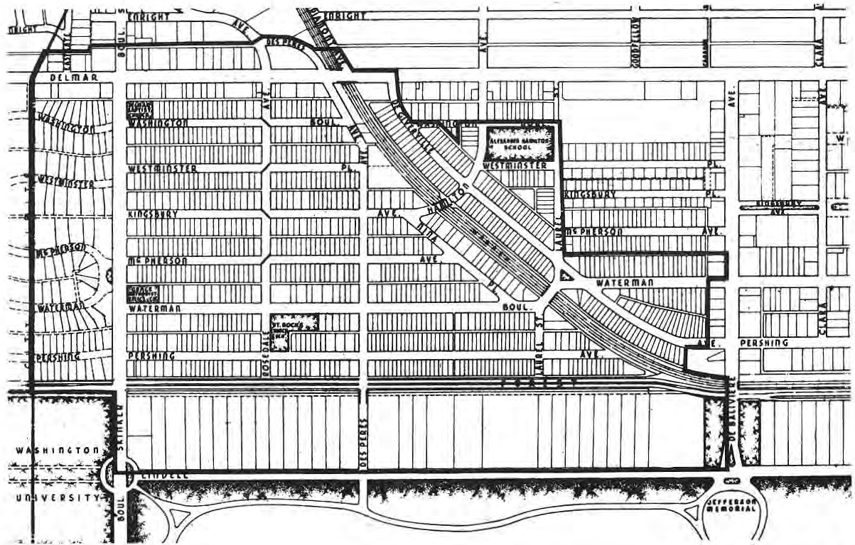 Original April 1976 neighborhood map accompanying the Historic District proposal.