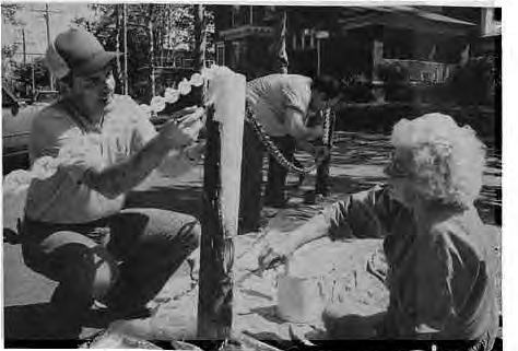 Like our alleys, those barricades—love ’em or hate ’em—got attention each summer during BrightSide. And at Halloween there used to be coffee, cocoa and donuts there for chilled parents who escorted their kids up and down the streets. Photo by King Schoenfeld.