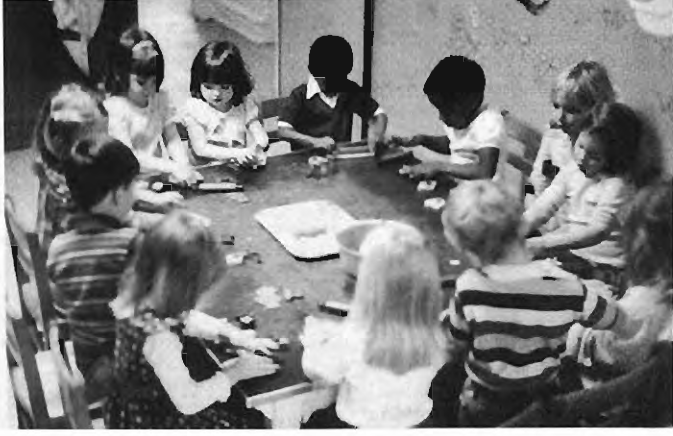 Archival Grace Pre-School photograph reproduced with closure announcement. No names,dates or photographer credit printed.