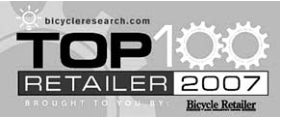Top 100 Retailer 2007 award graphic accompanying Big Shark announcement.