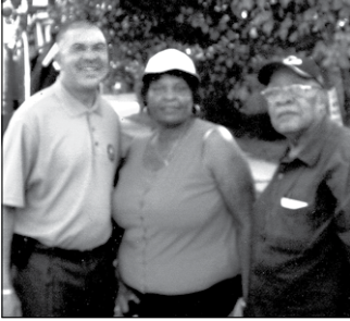 Congressman Lacy Clay with Shirley and Al Polk at the 2008 neighborhood centennial celebration.