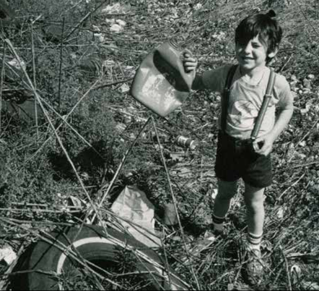 Jeremy Schoenfield helps with Bright Side clean up, nineteen eighty four.