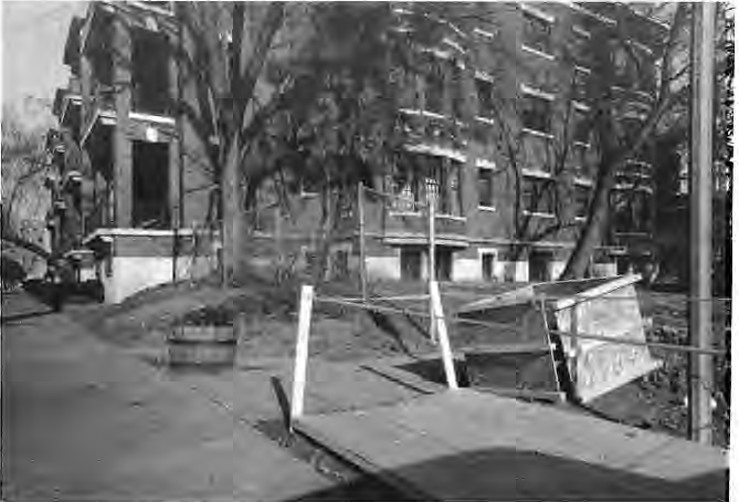 Work begins on foundations for entrance pillars along Skinker, here at Pershing. Photographer not credited.
