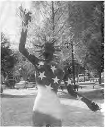 A particularly patriotic People Project sculpture drew attention during the recent display. Photo by Lana Stein.