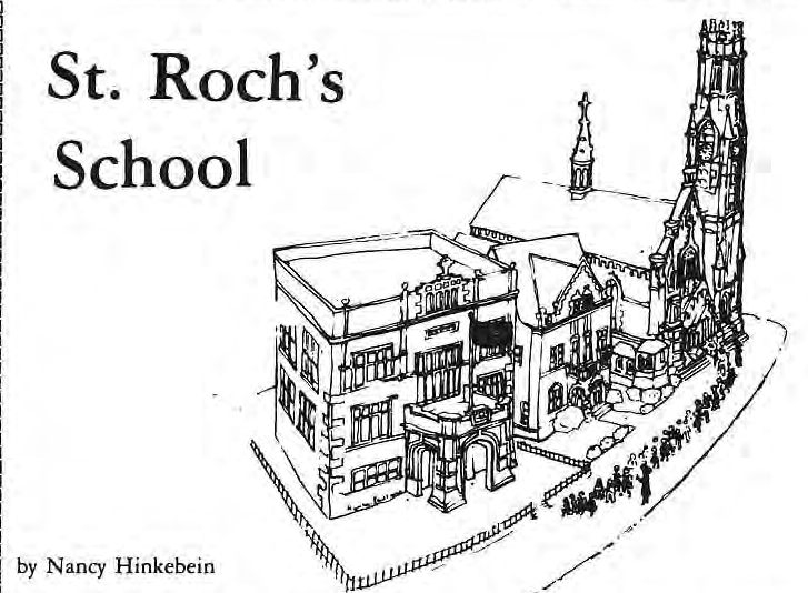 Original St. Roch’s church and school drawing.