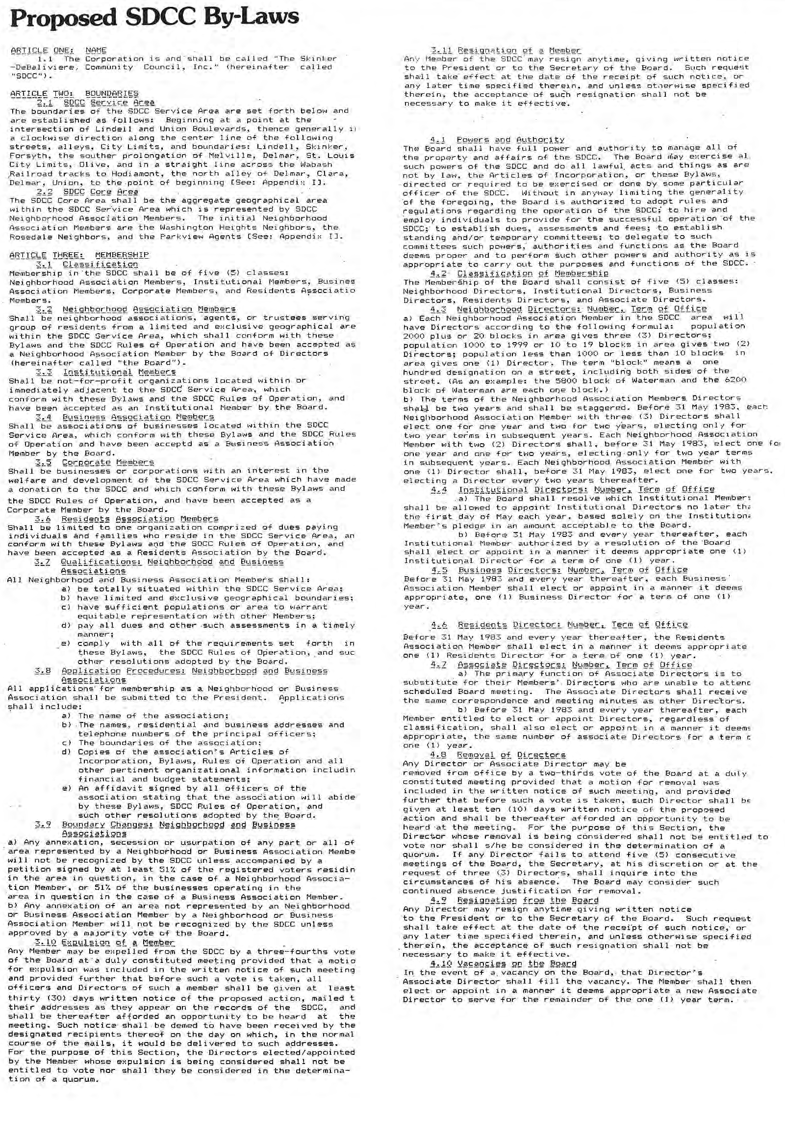 Original printed proposed bylaws, page 6.