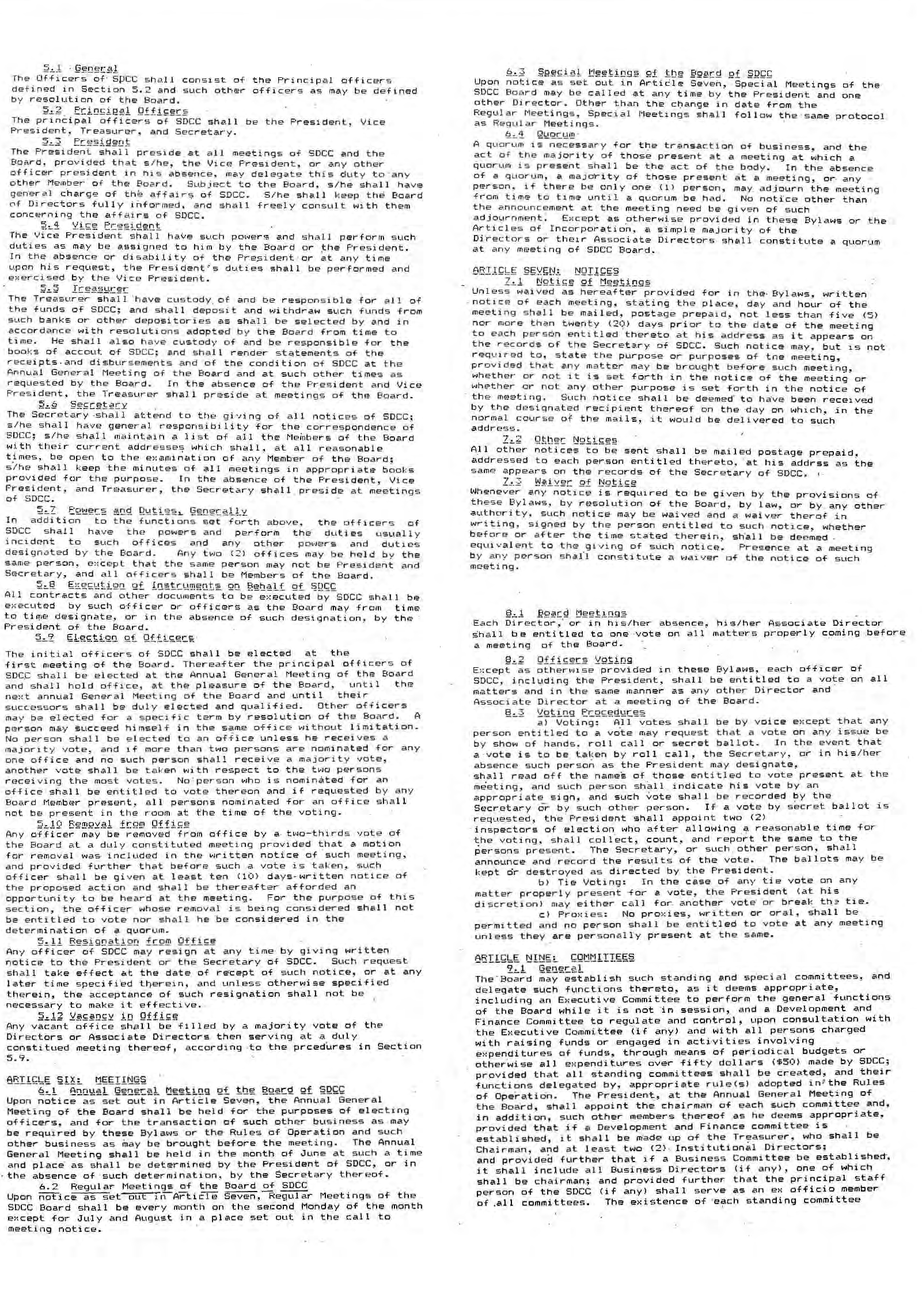 Original printed proposed bylaws, page 7.