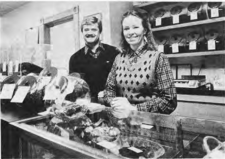 Lois Clay and Greg Gizinski behind the Classical Coffee Company counter.