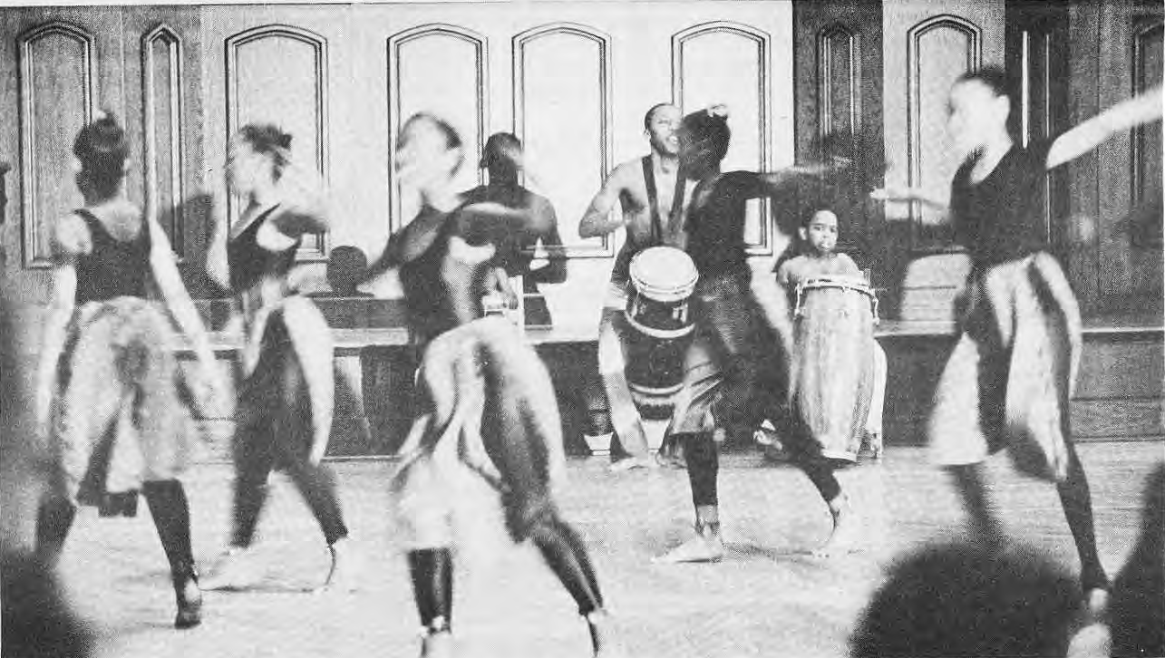 Dancers and drummers from the Katherine Dunham Museum Workshop.