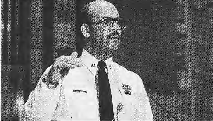 Speaker at the Martin Luther King Commemoration, January 7, 1989. Capt. Alphin is identified in the accompanying caption.