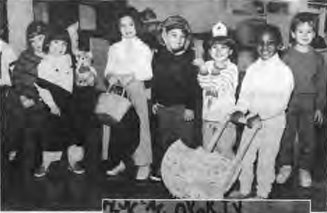 Children illustrating St. Roch preschool registration notice. Names and photographer not credited.