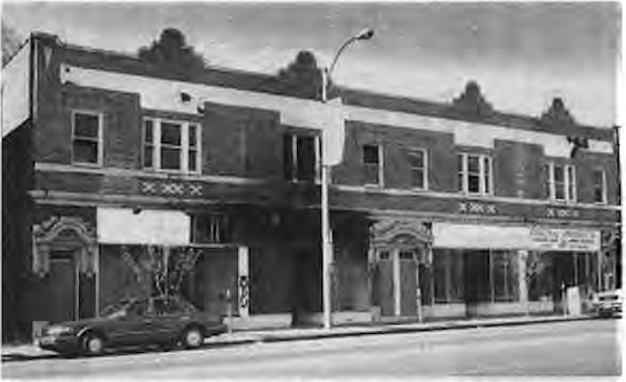 6172 Delmar after early-1990s fire, before planned restoration by Joe Edwards. Photographer not credited.