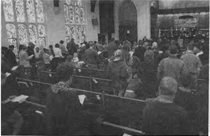 Congregation at New Cote Brilliante King commemoration. Photo by King Schoenfeld.