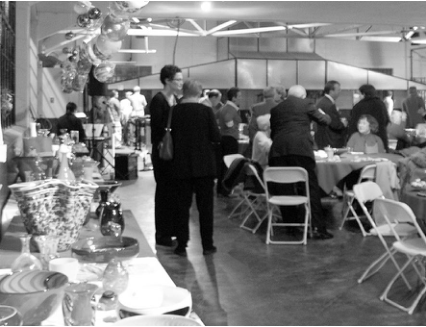Glass work displayed and sold at28thWard holiday party. Photo courtesy Third Degree Glass Factory.
