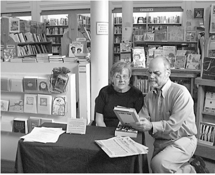 Lana Stein and Tom Hoerr at November22,2003 Left Bank Books Times fundraiser. Photo by King Schoenfeld.