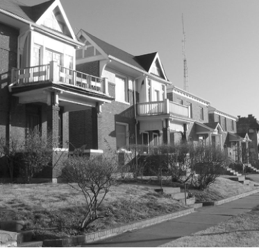 New houses on Mc Pherson Place. Photographer not credited.