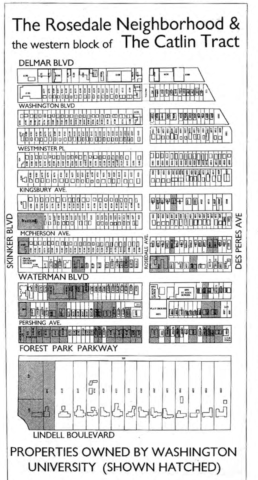 Original June–August 2000 map of Rosedale and the western block of the Catlin Tract