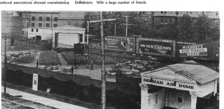 Delmar Air Dome at Delmar and Hamilton, an outdoor theatre