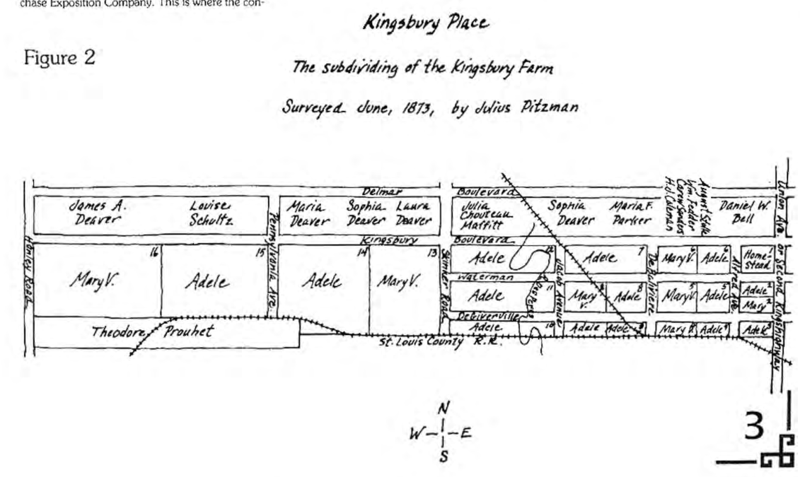 Original 1873 Kingsbury Place subdivision map