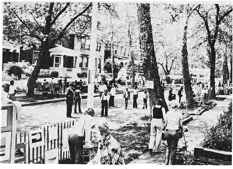 Original photograph of visitors and booths at the1975ArtFair.