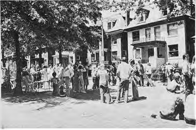 Original photograph from the June 1976 Art Fair photographic spread. And, as always, there was the chance to visit with neighbors and friends or sit back and watch the parade.
