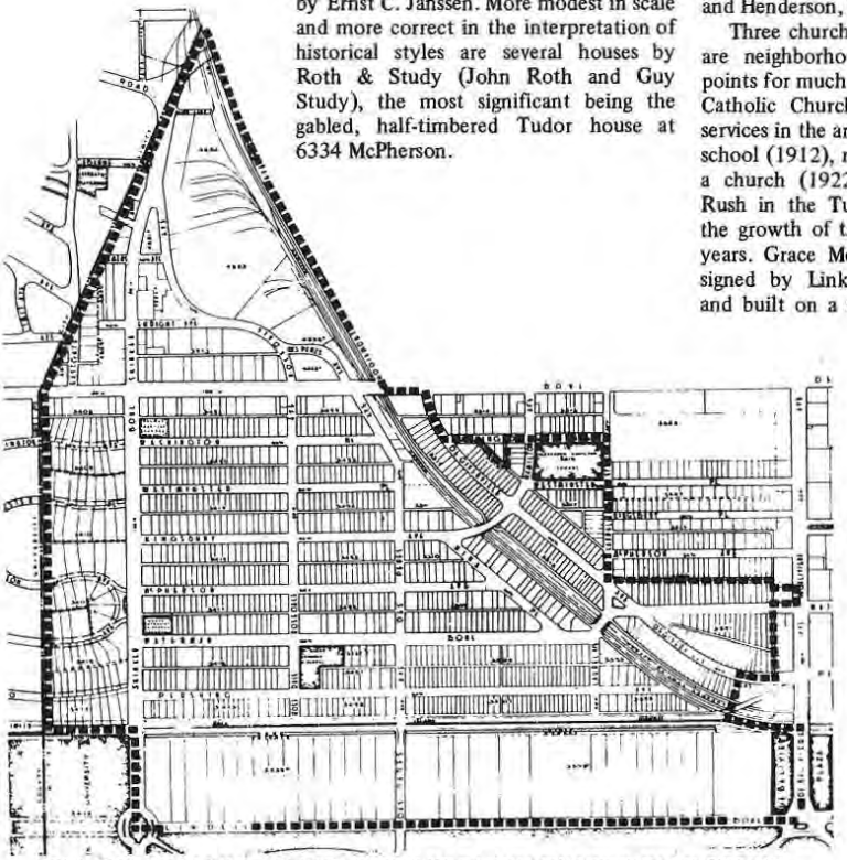 Original 1977 map of the proposed historic district.
