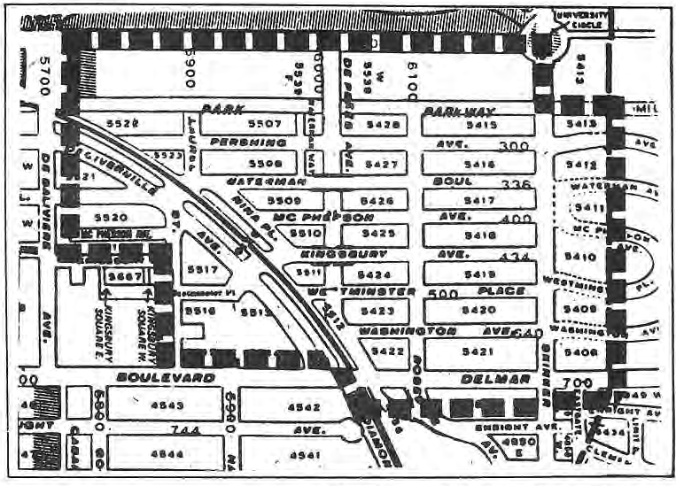 Original historic-district boundary map accompanying the June 1986 standards article.