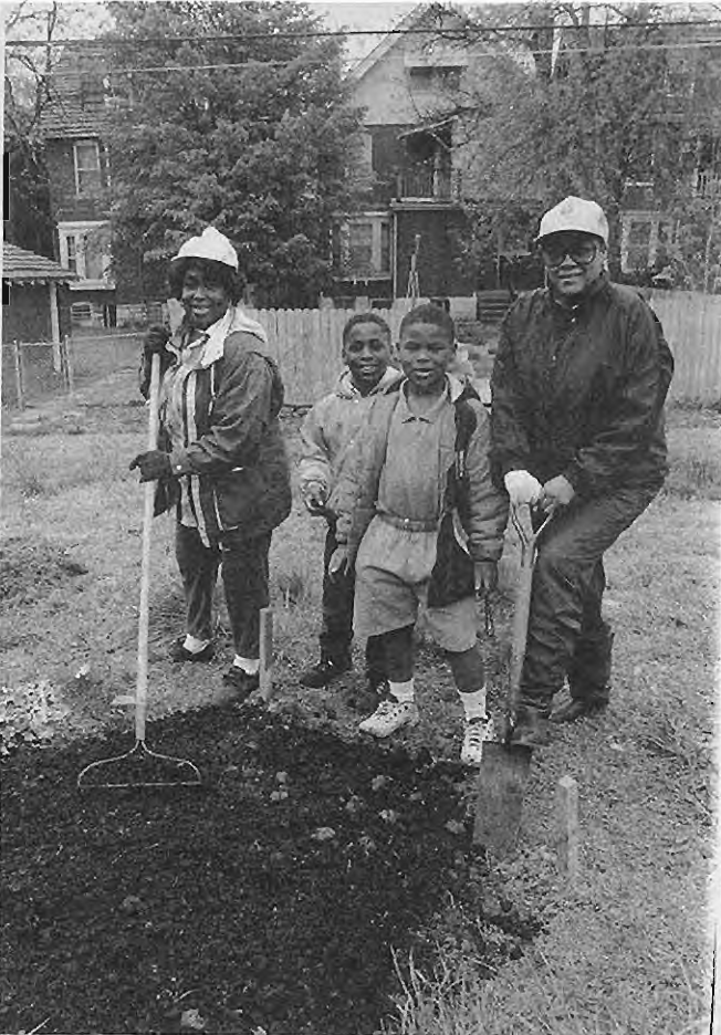 Neighbors establishing Block Unit1035Community Garden. Photographer not credited.