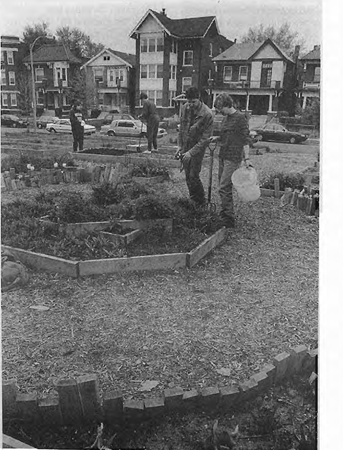 Spring planting and reconstruction at McPherson Community Garden. Photographer not credited.