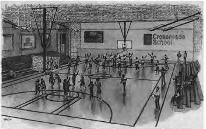 Rendering of Crossroads School athletic expansion. Designer not separately credited.