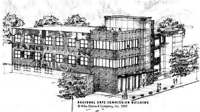 Regional Arts Commission building perspective. © Kiku Obata & Company, Inc., 2002.