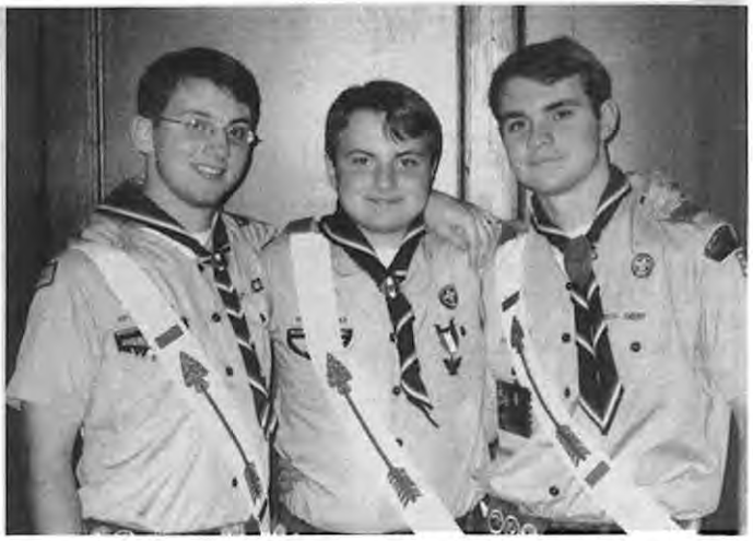 Three brothers and Eagle Scouts, left to right: James, Joseph and John Wright, 6200 block Waterman. Photographer not credited.