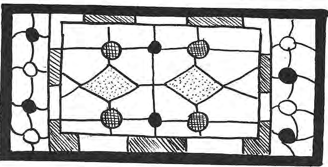 Original drawing of a rectangular stained-glass panel.