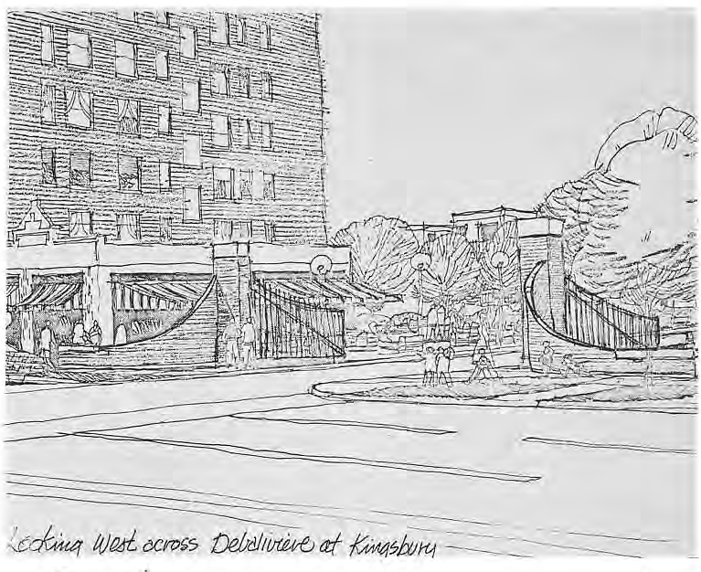 Looking West across DeBaliviere at Kingsbury.