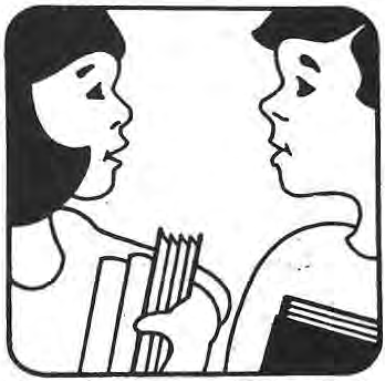 Original line illustration of two children reading.