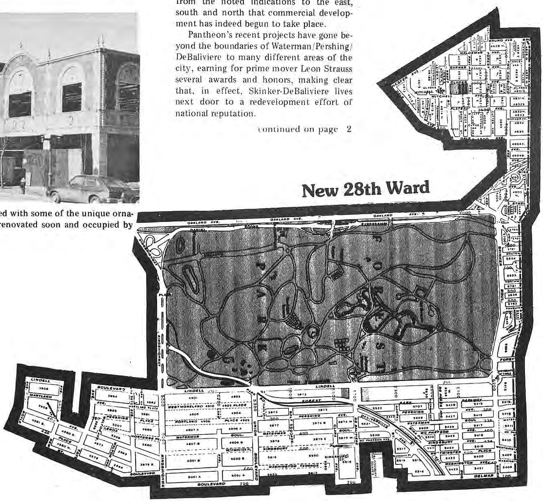 Original newspaper map of the new 28th Ward in 1982.