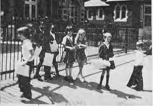 Original neighborhood photograph accompanying Vicissitudes; Noisily out there on the streets and sidewalks of Skinker-DeBaliviere are our greatest assets— the kids.