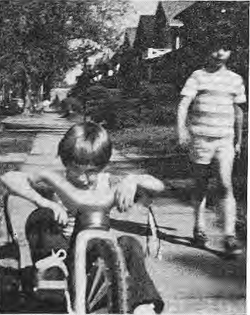 Original neighborhood photograph accompanying Vicissitudes; Noisily out there on the streets and sidewalks of Skinker-DeBaliviere are our greatest assets— the kids.