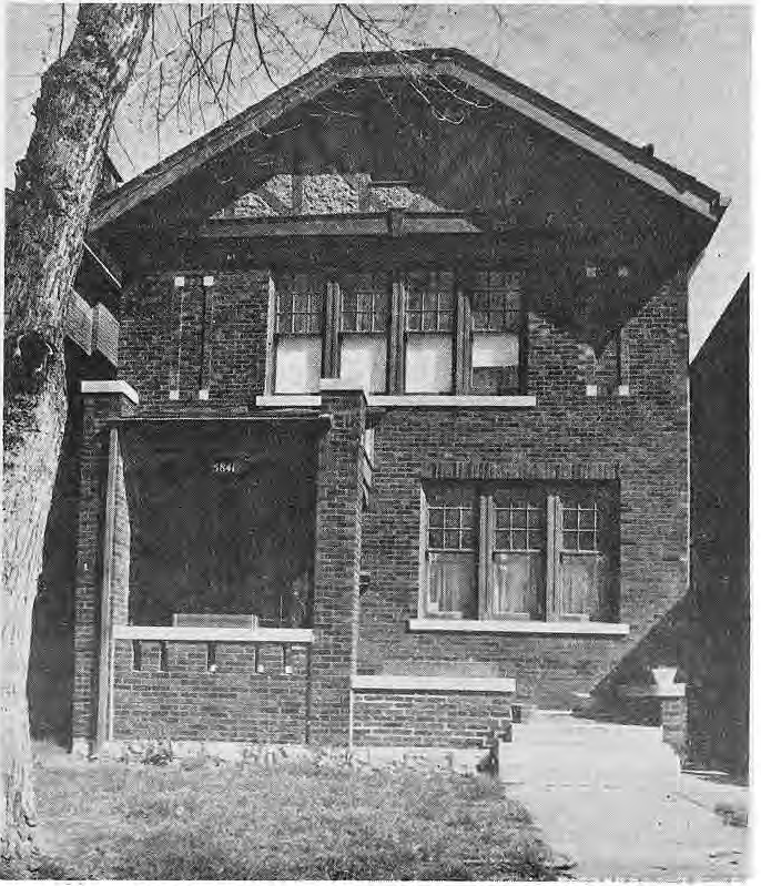 Original exterior photograph of the Asen home at 5841 Pershing.