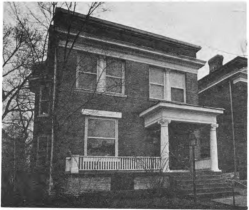 Original exterior photograph of Roy Bell and Pat McLafferty’s home at 6154 Washington.