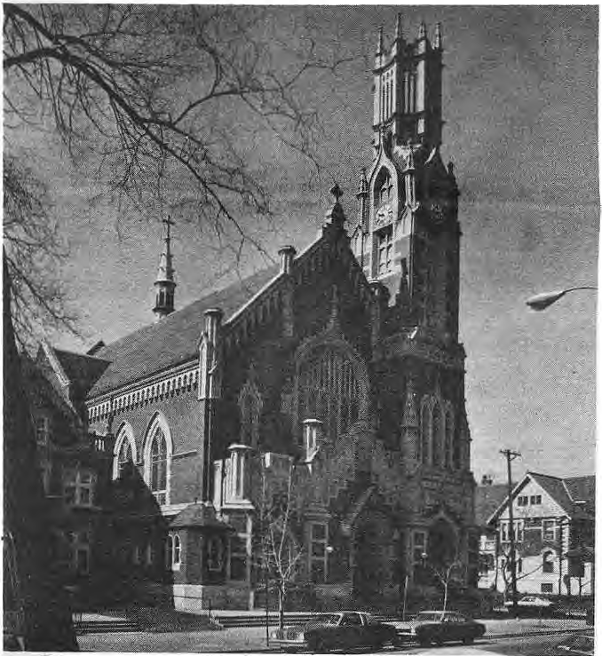 Original exterior photograph of St. Roch’s Church and tower.