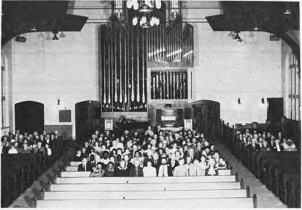 Delmar Baptist congregation in the sanctuary.