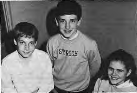 Eugene Clark(left), Jeremy Schoenfeld and Colleen Sullivan(right)at the Monsanto-Post Dispatch Science Fair.Photo by King Schoenfeld.