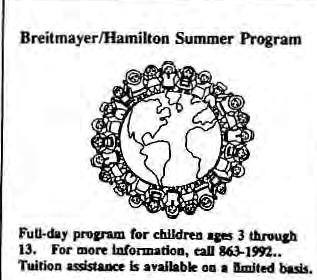 Original Breitmayer–Hamilton summer-program announcement. Historical1994notice.