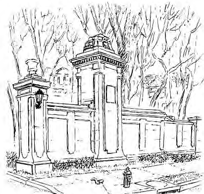 Line drawing from the anniversary poster designed by Andy Cross.