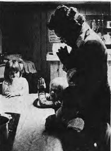 Gertha Wimbly with a child in the original home-care photograph.