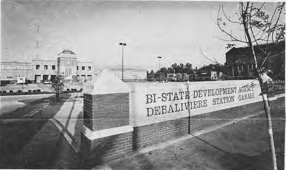 New Bi-State station garage and development-agency sign.
