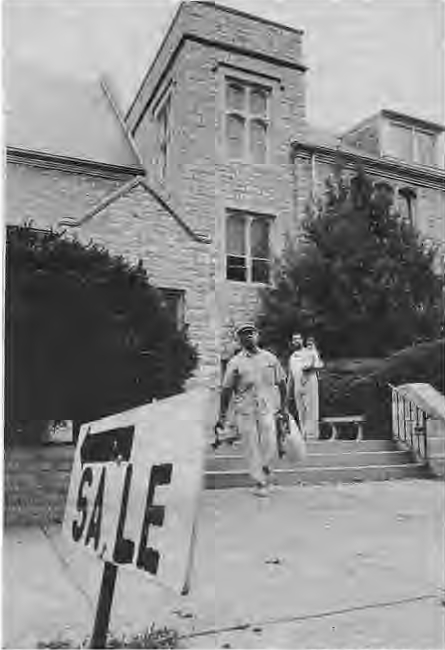 Sale outside Delmar Baptist Church after its closure.