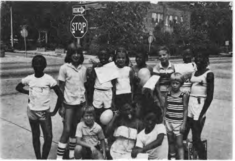 Original photograph of children at the library reading-club celebration.